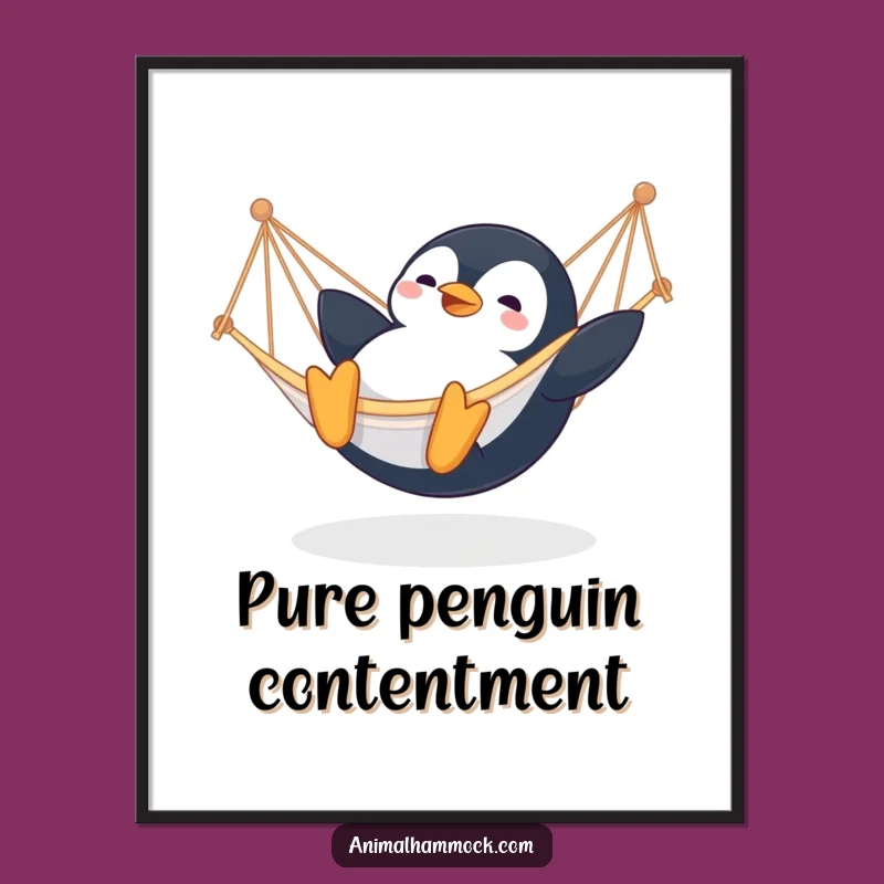 Funny Penguin Hammock Digital Art: Bring Arctic Joy Home