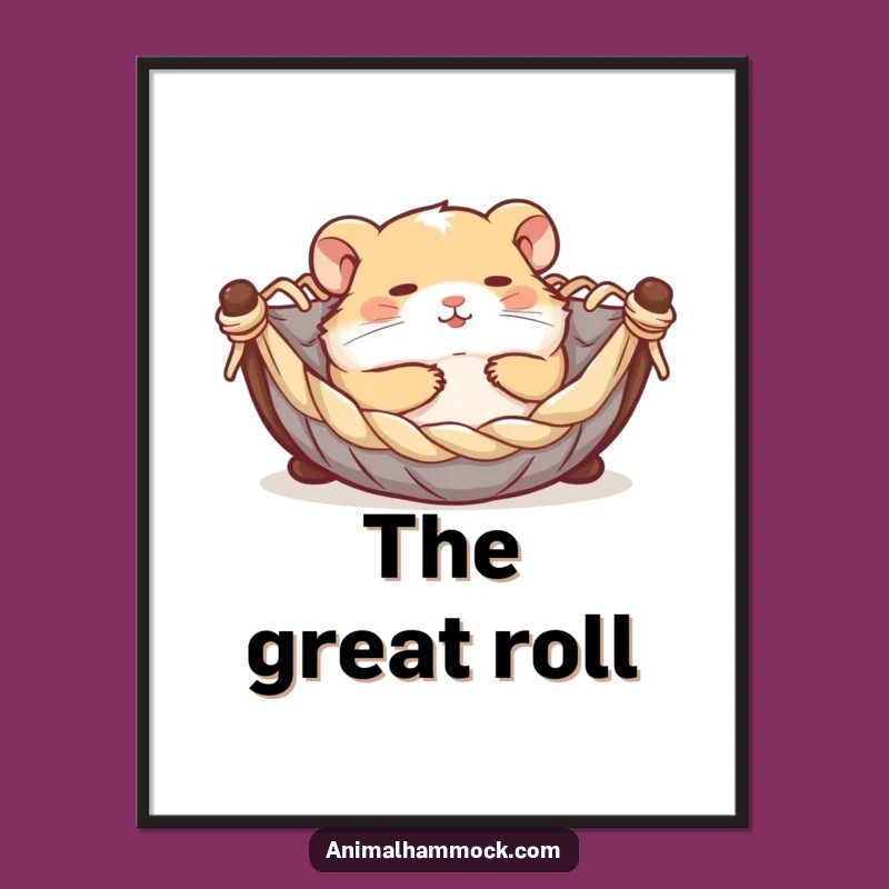 Funny Hamster Hammock Digital Art - Instant Joyful Charm for Your Walls