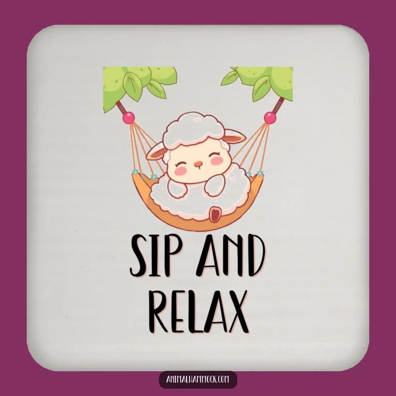 Funny Contented Sheep Hammock Coaster - Humorous Gift for Sheep Fans
