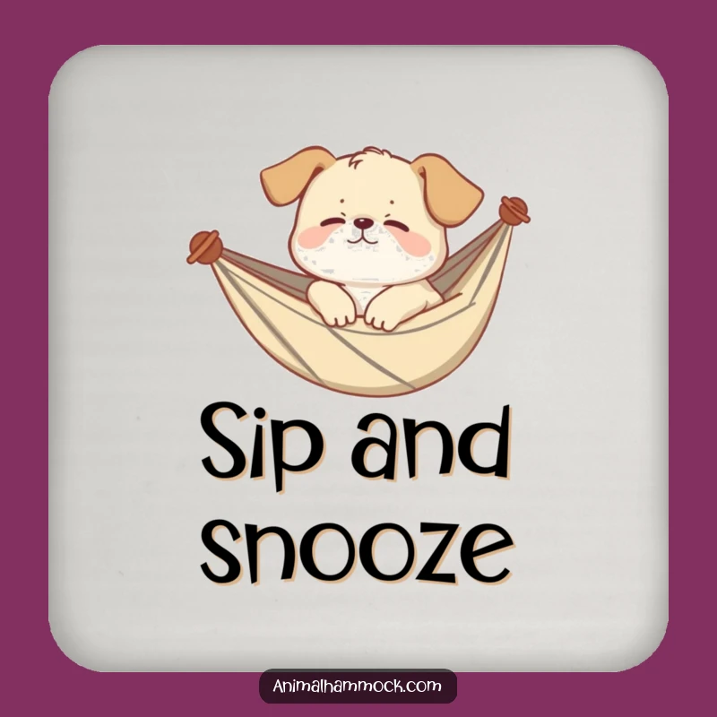 Funny Puppy Hammock Coasters - Set of Sleepy Protection for Surfaces