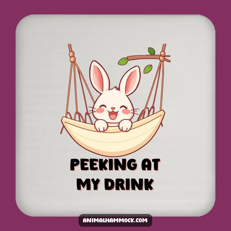 Funny Rabbit Hammock Coasters - Protect Surfaces with Chill, Hilarious Gift Set!