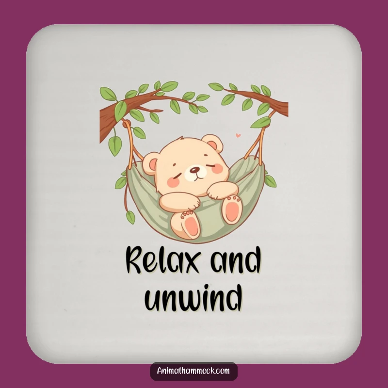 Funny Bear Cub Hammock Coaster: Protect Surfaces with Nap Humor, a Tiny Funny Gift
