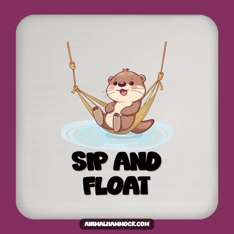 Funny Otter Hammock Coaster: Protect Surfaces with Giggling Style - Cute Funny Gift