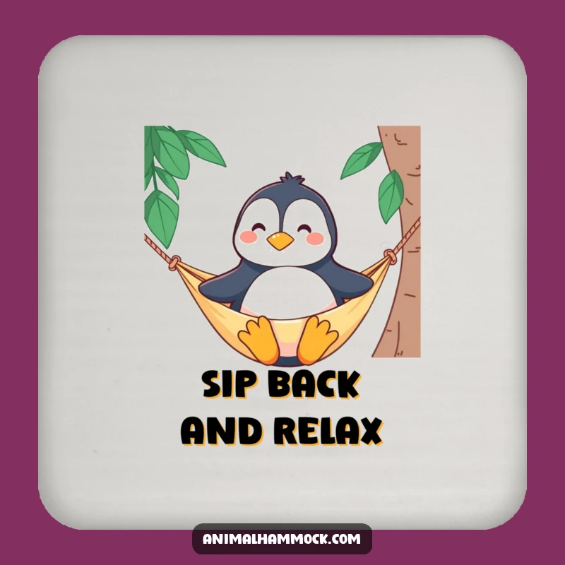Funny Penguin Hammock Coaster: Protect Surfaces with Proud Style - Cute Funny Gift