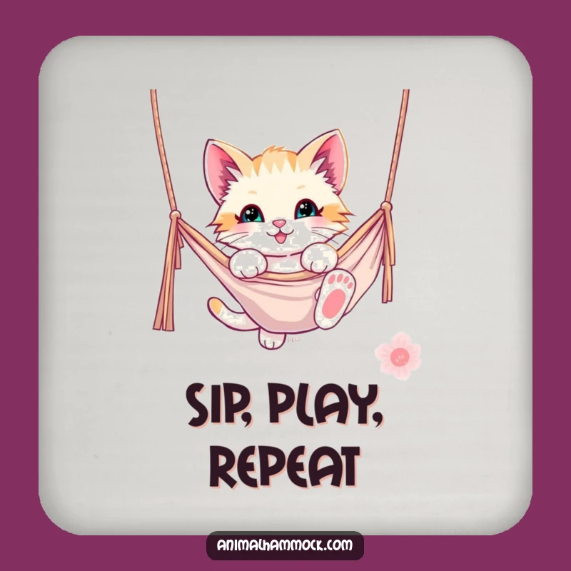 Funny Kitten Hammock Coasters - Set of Playful Protection for Surfaces