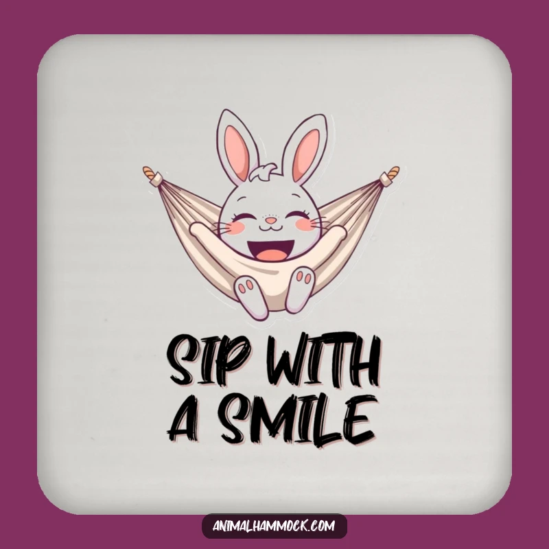 Funny Bunny Hammock Coasters - Set of Cheerful Protection for Surfaces