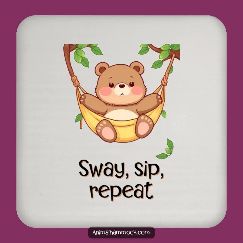 Funny Chubby Bear Cub Hammock Coaster - Protect Surfaces with Humor Gift