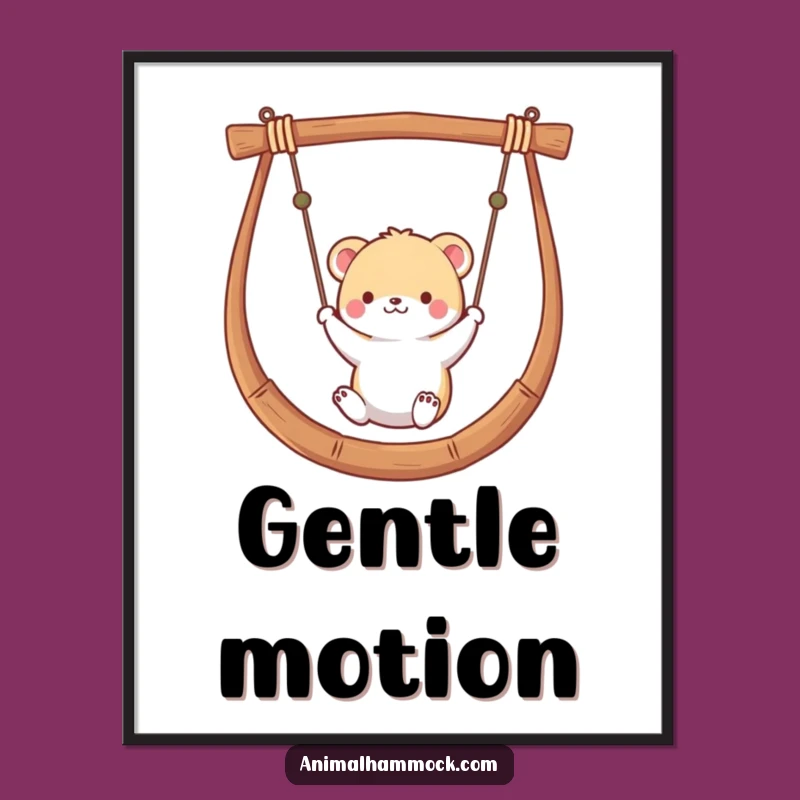 Funny Animal Hammock Poster: Small Critter Swing Art, Whimsical Funny Gift Decor