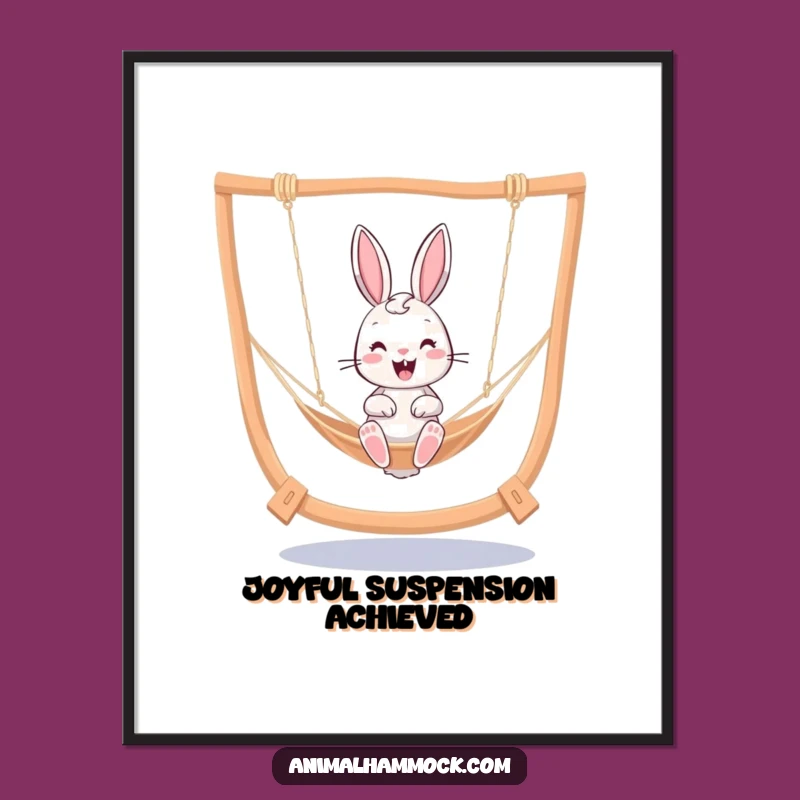 Funny Bunny Hammock Poster - Joyful Wall Art & Hilarious Gift