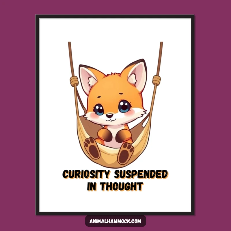Funny Fox Hammock Poster - Intriguing Wall Art & Hilarious Gift