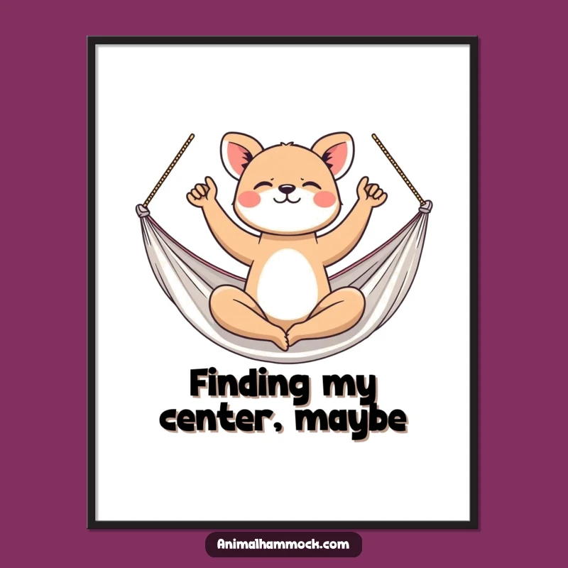 Funny Yoga Animal Hammock Poster - Gift for Inspiring Wellness Spaces!