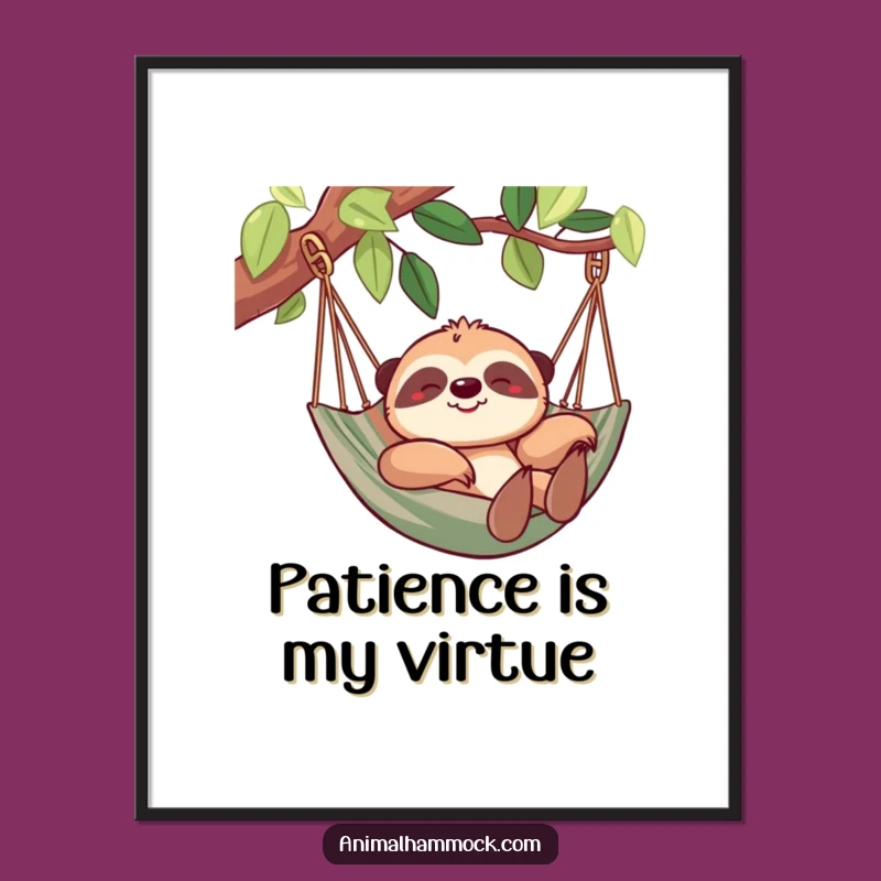 Funny Sloth Hammock Poster - Hilarious Wall Art for Slow-Living Enthusiasts