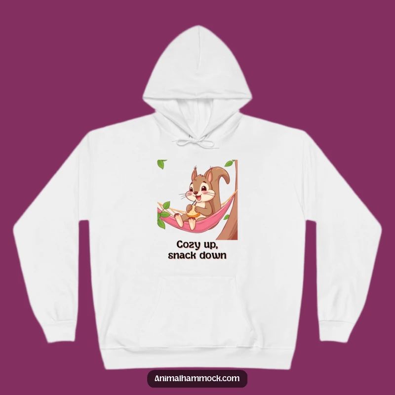 Cozy Funny Squirrel Hammock Hoodie: Warmth & Whimsical Snacking