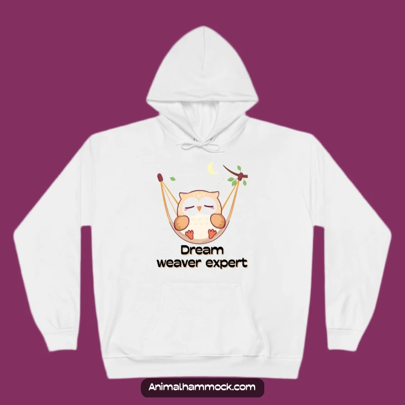 Cozy Funny Owl Dreaming Hoodie: Warm Hammock Slumber Humor Gift