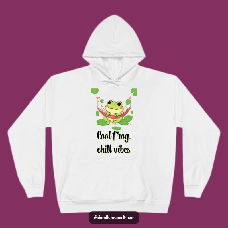 Funny Frog Hammock Hoodie: Cozy Grinning Amphibian, Perfect Warm Gift