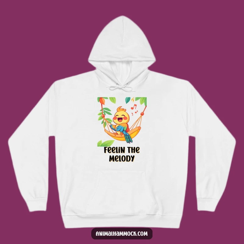 Funny Parrot Hammock Hoodie - Cozy and Vibrant Gift for Music Enthusiasts