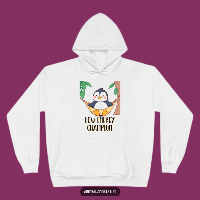 Funny Penguin Hammock Hoodie: Cozy & Proud Penguin Lounge Wear - Perfect Funny Gift