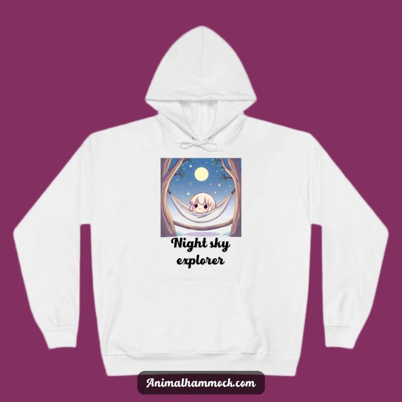 Cozy Funny Hammock Stargazer Hoodie: Cute Character Dreaming Big, Great Funny Gift