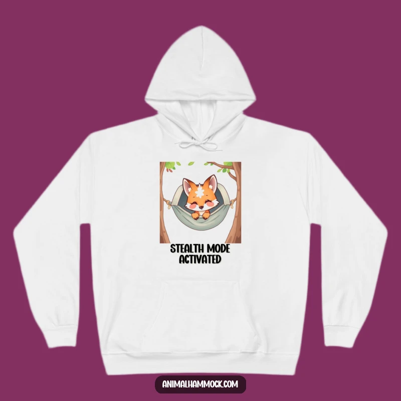 Funny Cozy Fox Hammock Hoodie - Warm and Humorous Gift for Relaxing Days