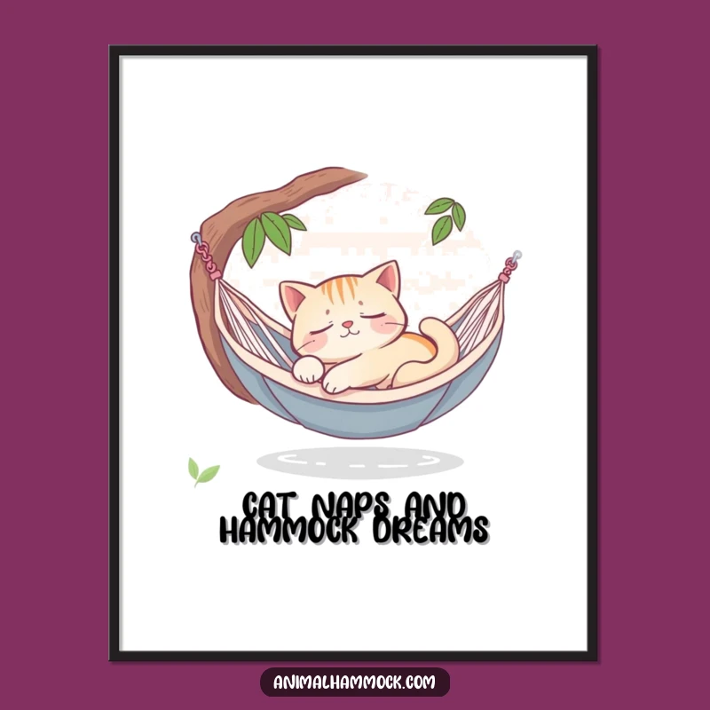 Free Printable Cat Hammock Art: Peaceful Dreamer Downloadable Wall Decor