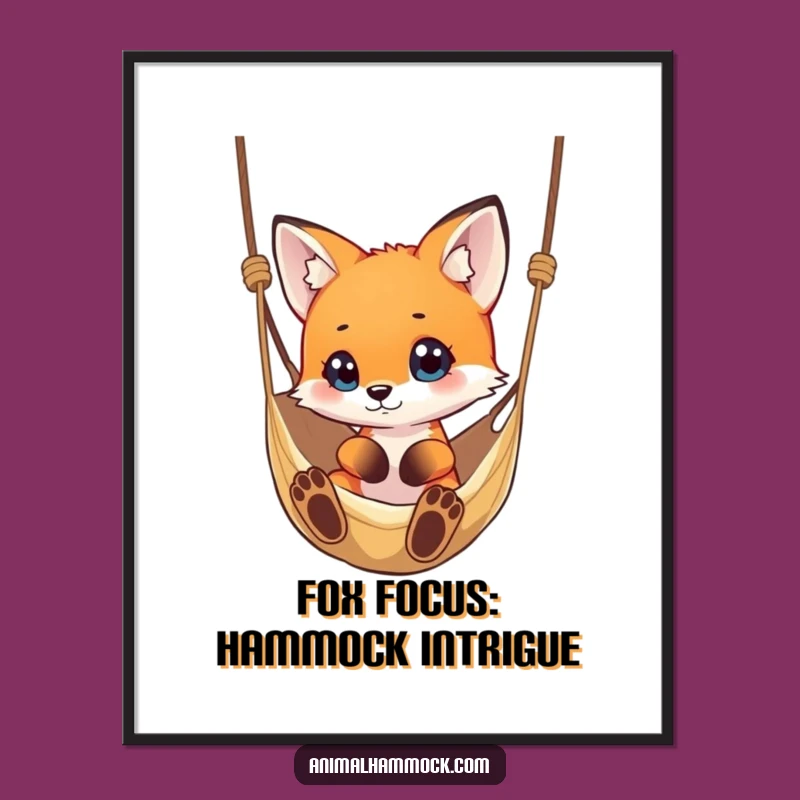 Free Printable Wall Art: Curious Fox Hammock - Intriguing Downloadable Decor!