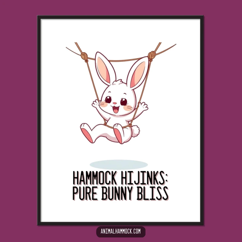 Free Printable Bunny Wall Art: Glee-Kicking Bunny Hammock Funky Funny Downloadable Art