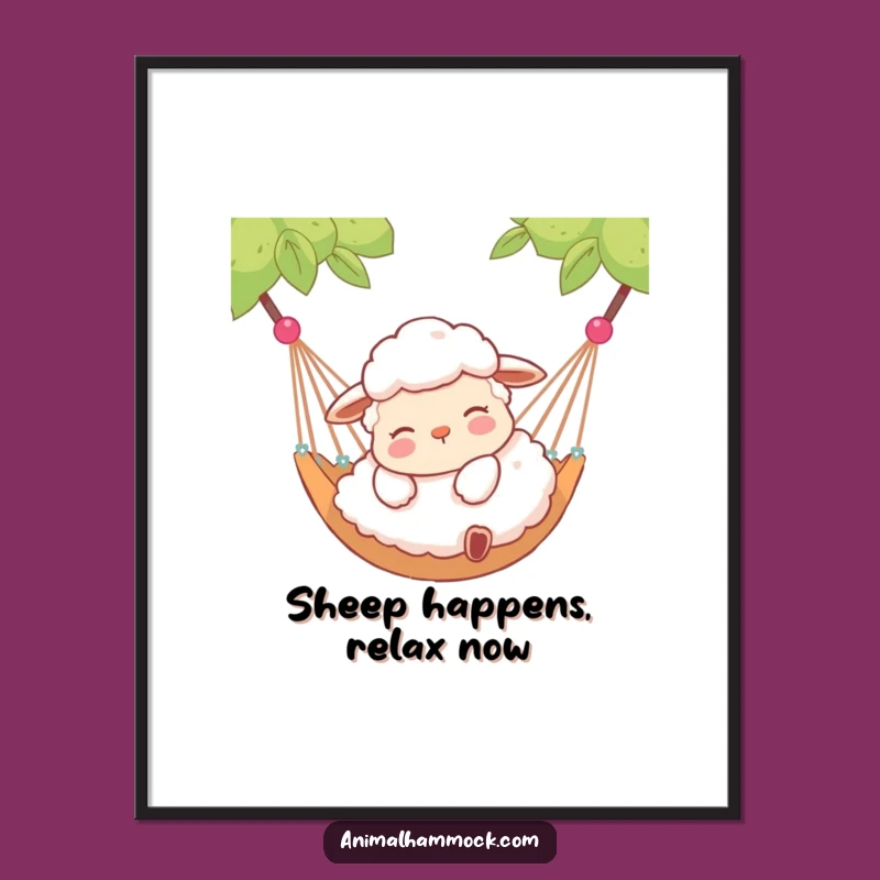 Free Printable Sheep Hammock Art: Funny Downloadable Cozy Wall Decor DIY