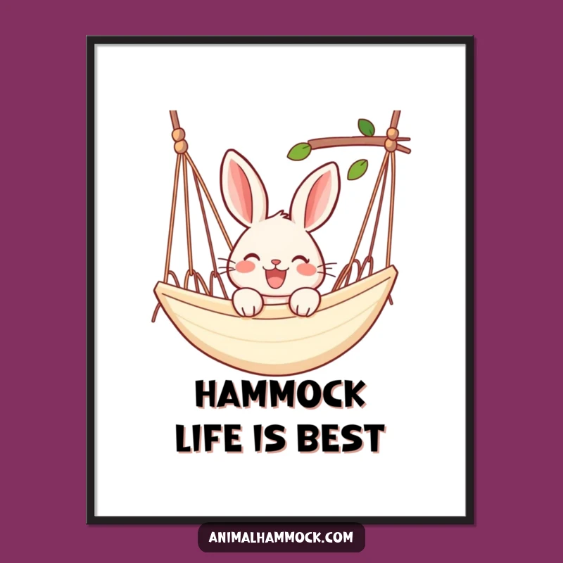 Free Printable Wall Art: Joyful Bunny Hammock Downloadable Decor