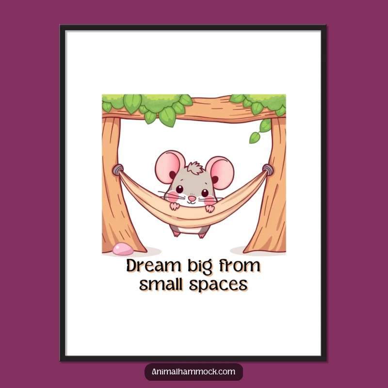 Free Printable Wall Art: Mouse Hammock Hideout - Funny Downloadable Poster
