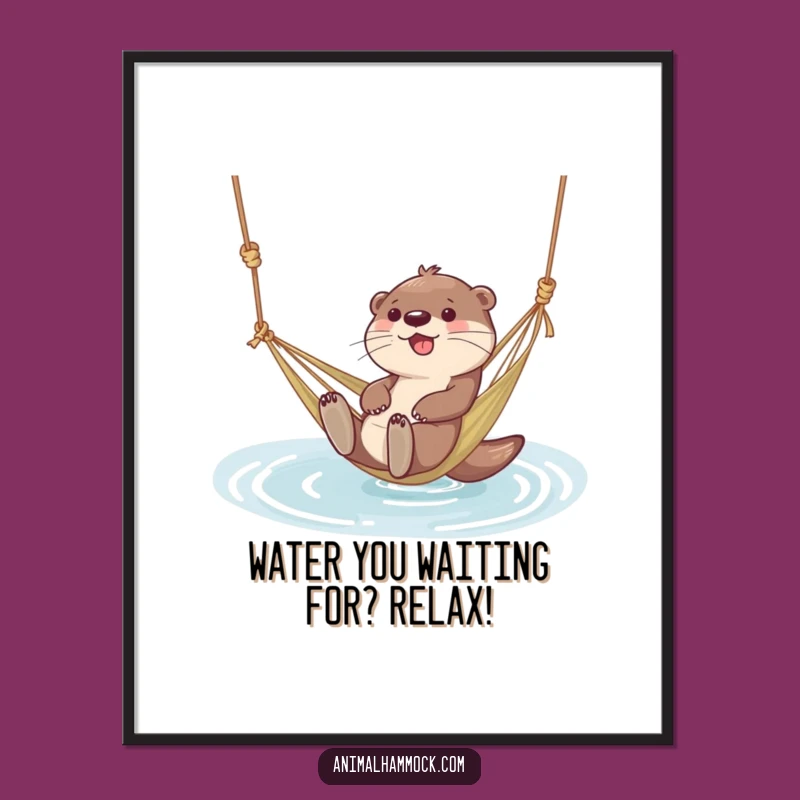 Free Printable Wall Art: Otter Hammock Float - Funny Downloadable Poster