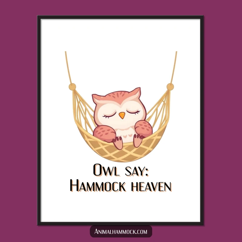 Free Printable Wall Art: Sleepy Owl Hammock - Peaceful Downloadable Decor!