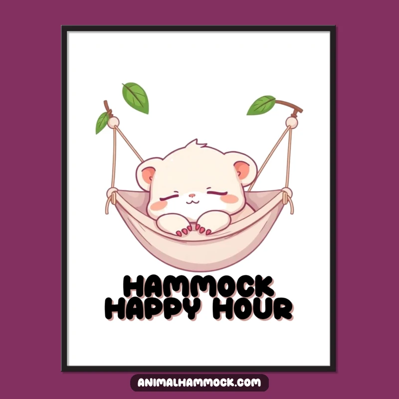 Funny Free Printable Wall Art: Napping Creature Hammock Downloadable Decor