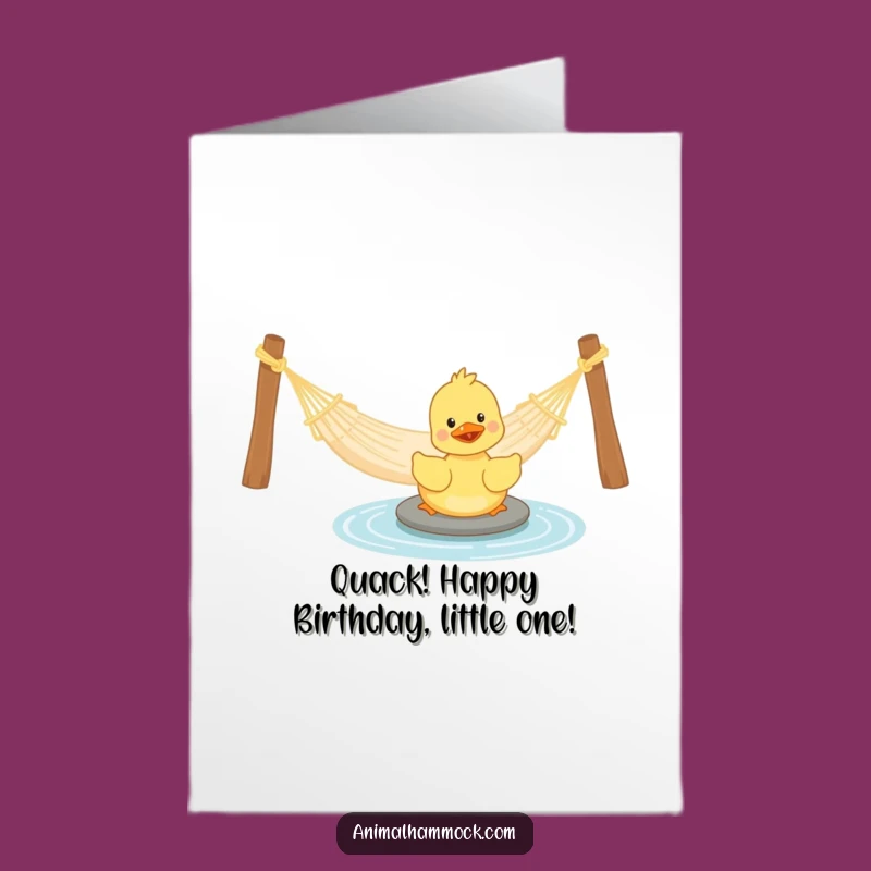 Free Printable Duckling Birthday Card: Funny Hammock Pal Downloadable Gift