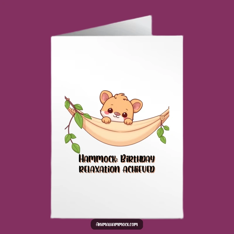 Free Printable Hammock Animal Birthday Card - Hilarious Animal Peeking Downloadable Gift
