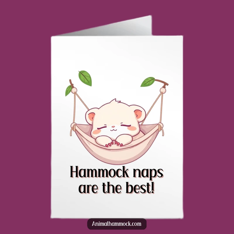 Free Printable Birthday Card: Napping Creature Hammock Funny Downloadable Greeting