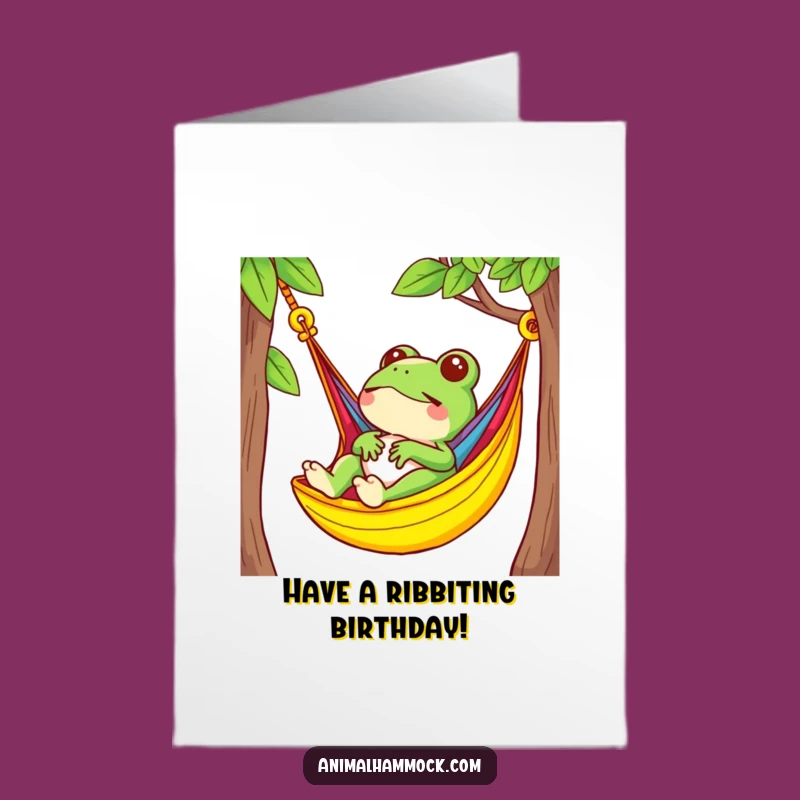 Free Printable Birthday Card: Frog Relaxing, Funny Downloadable Gift
