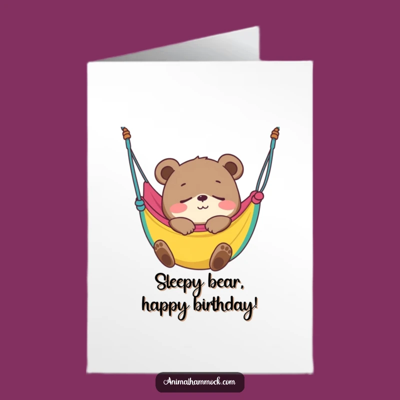Free Printable Bear Cub Birthday Card: Sleepy Smile, Cozy Downloadable Gift