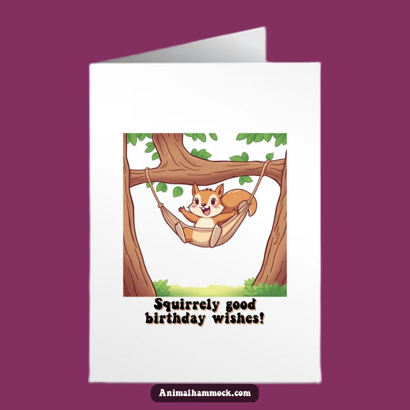 Funny Free Printable Squirrel Birthday Card - Mischief Maker Hammock Downloadable Gift