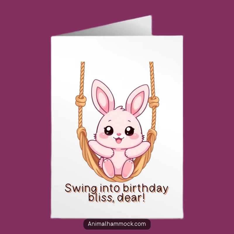 Free Printable Funny Bunny Hammock Birthday Card - Downloadable Relaxed Gift
