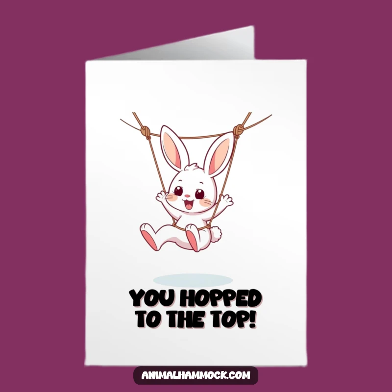 Free Printable Bunny Congrats Card: Glee-Kicking Bunny Hammock Funny Downloadable Gift
