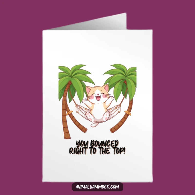 Free Printable Cat Hammock Congrats Card - Chill Downloadable Gift for Big Wins