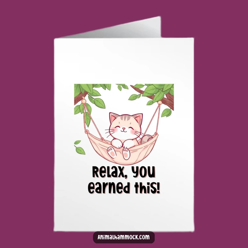 Free Printable Congrats Card: Cat's Chill Vibes Funny Downloadable Gift