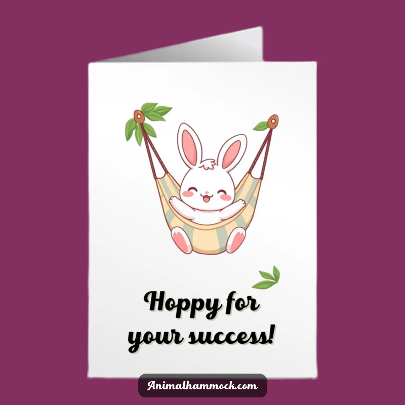 Free Printable Congrats Card: Cheerful Bunny Hammock Fun, Whimsical Downloadable Gift
