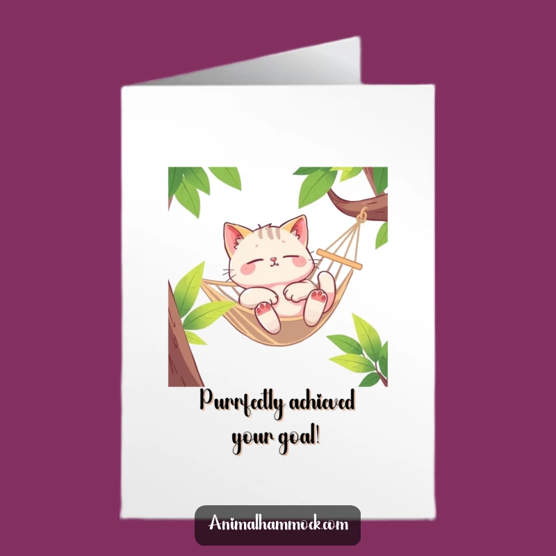 Free Printable Congrats Card: Euphoric Cat Hammock Vibes, Hilarious Downloadable Gift
