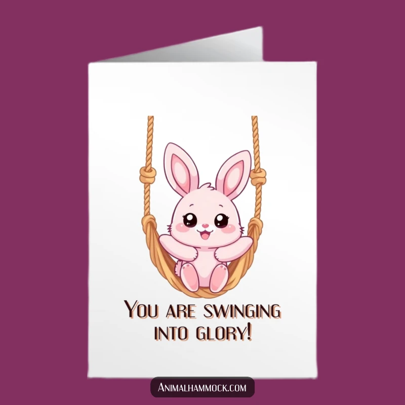 Free Printable Funny Bunny Hammock Congrats Card - Downloadable Chill Gift
