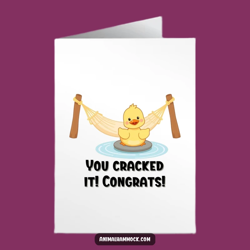 Free Printable Hammock Duckling Congratulations Card: Joyful Pal Downloadable Gift