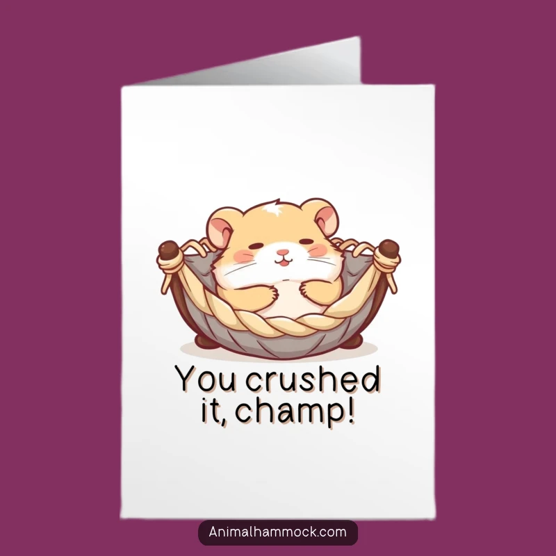 Free Printable Hamster Congrats Card: Rolling Hammock Celebration Downloadable Gift