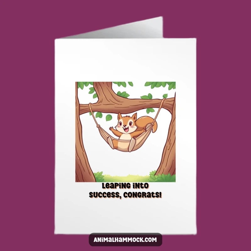 Free Printable Squirrel Congrats Card - Hammock Leap Celebration Downloadable