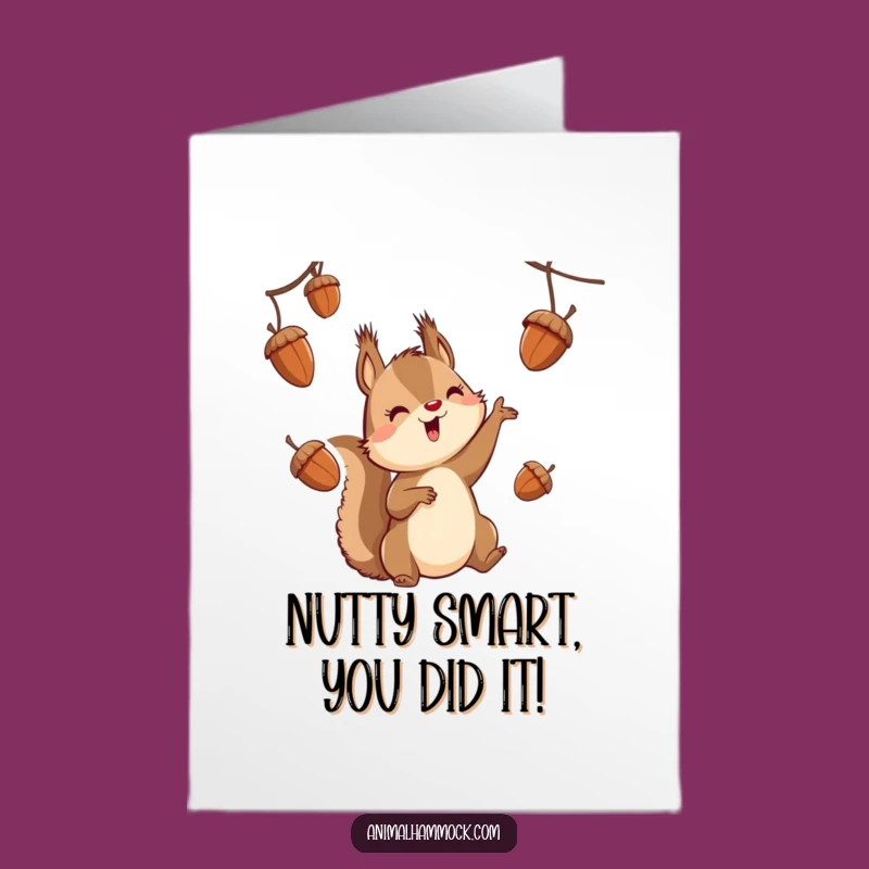 Free Printable Squirrel Juggling Congrats Card: Humorous Downloadable Celebration Gift