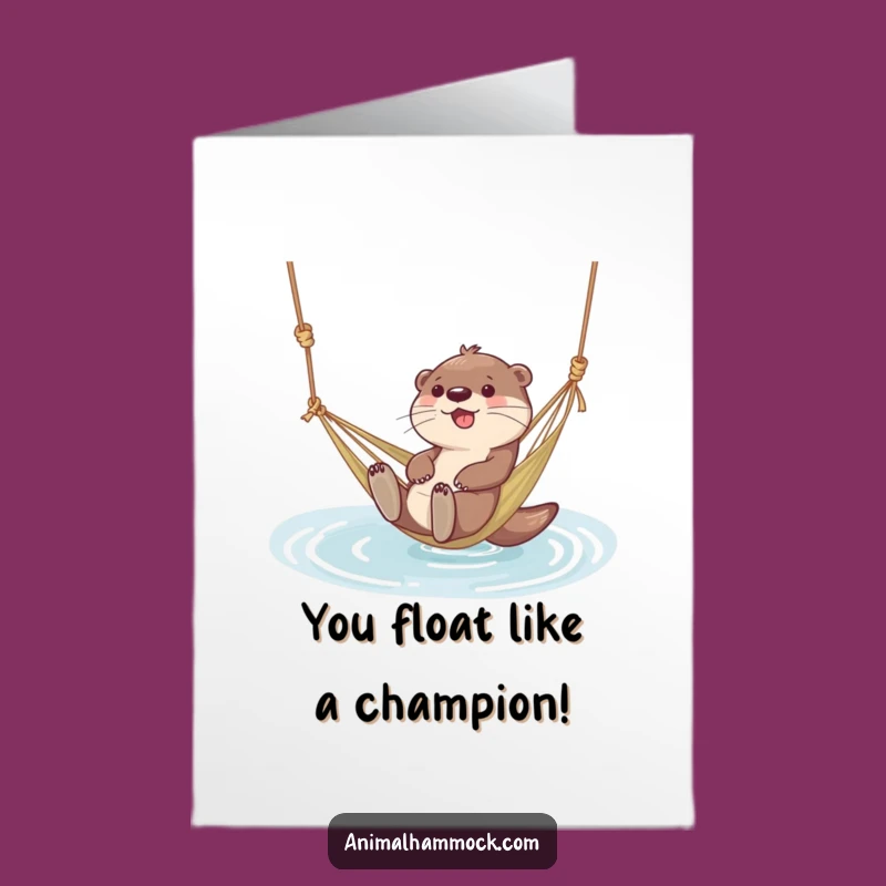 Free Printable Congrats Card: Otter Hammock Float - Humorous Downloadable